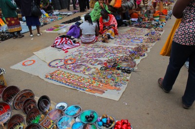 Women with tapestries in Kenya