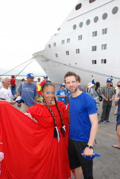 Cloutier with a Nicaraguan woman in traditional dress