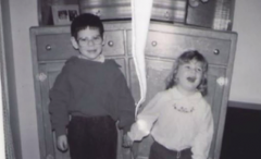 Lisa and her brother (as children)