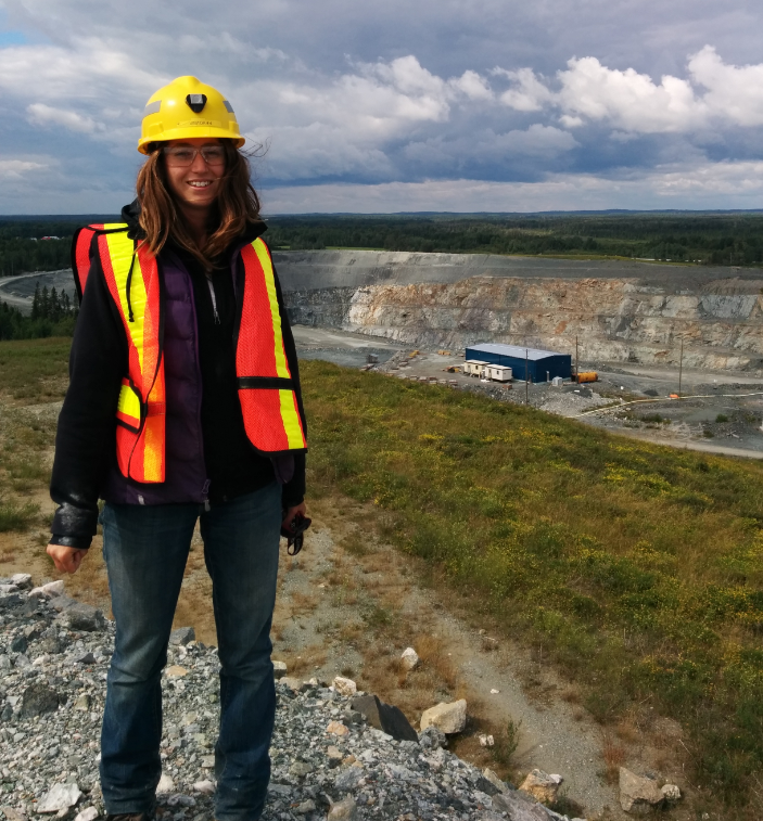 Sarah Davey at a mine near Matheson, Ontario