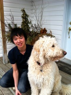 Shintaro Hagiwara with his dog