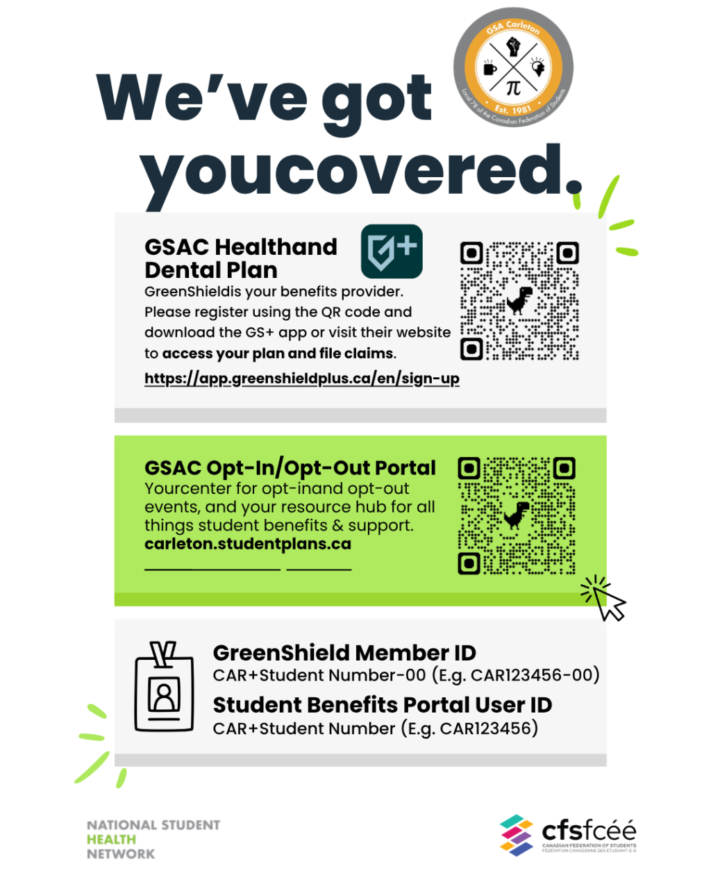 GSA Health Plan QR code to the Student Benefit Portal