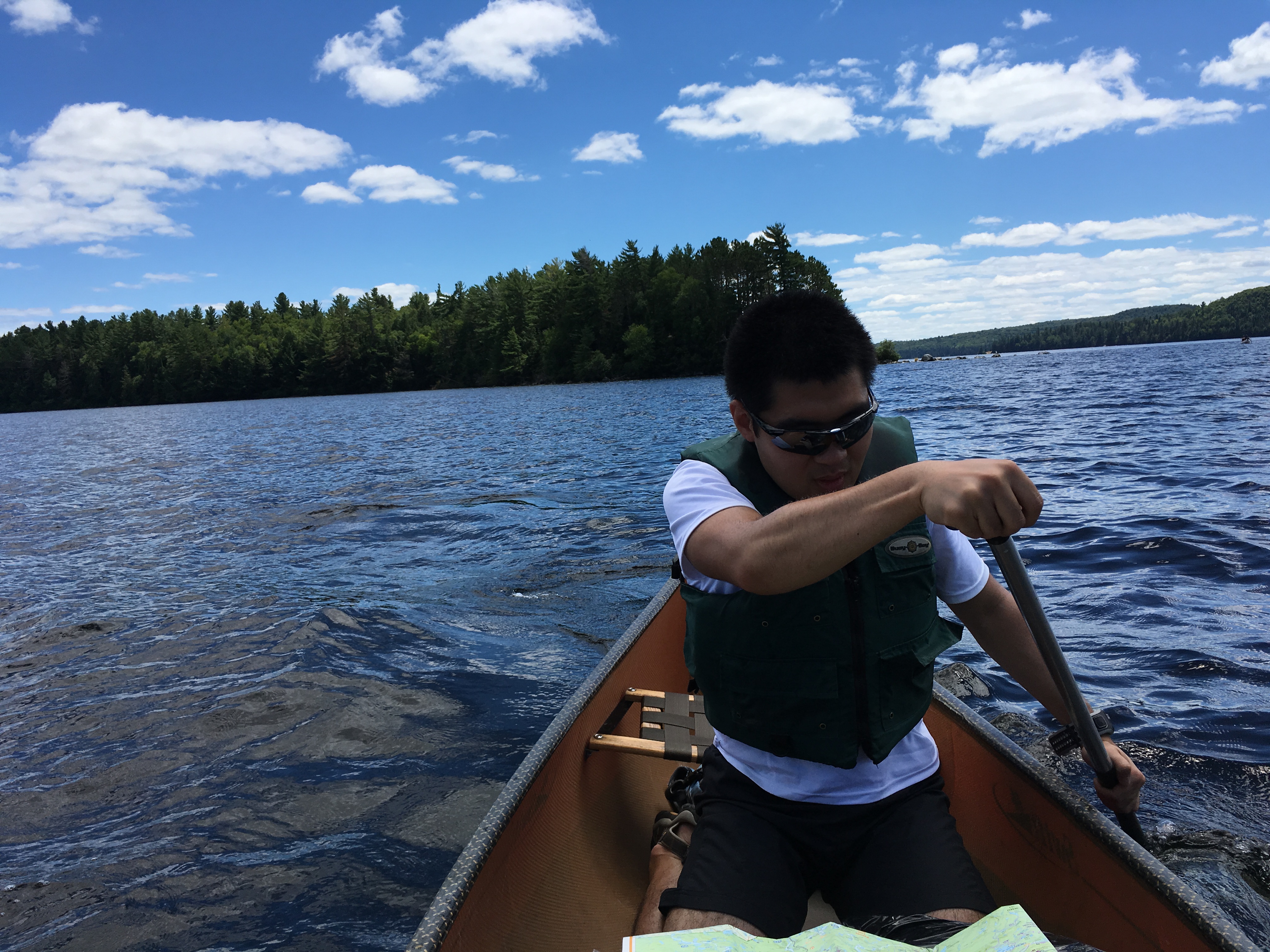 Chengchao Liang in a boat