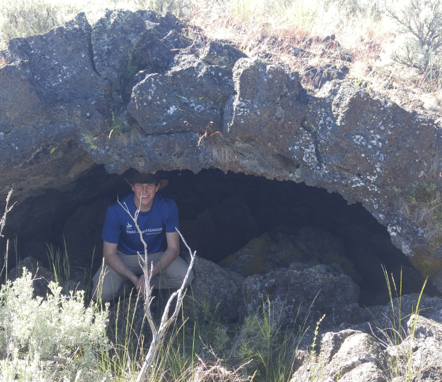 Skyler Mallozzi in a lava tube