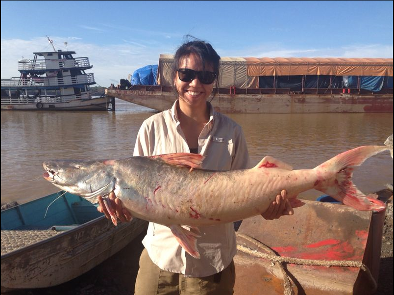 Nguyen with a fish